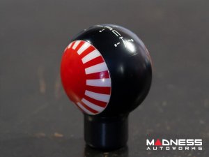 MINI Cooper Gear Shift Knob - Black w/ Rising Sun Flag of Japan Design